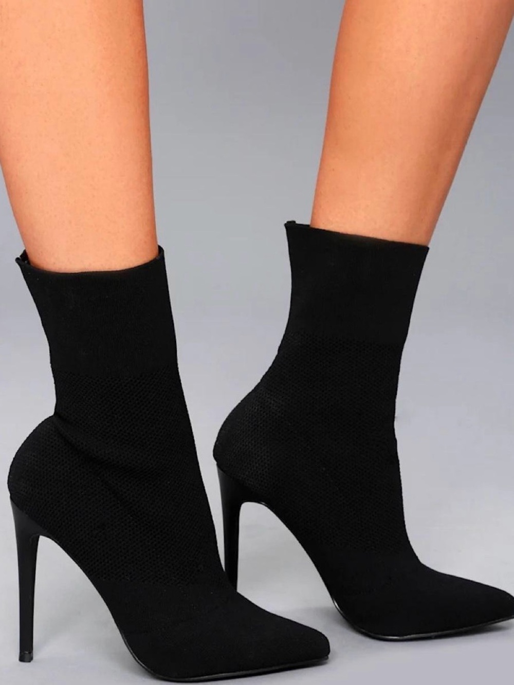 Black Stretch Sock Ankle Booties size 6